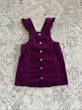 Baby Gap Girls Purple 3T Corduroy Button-Front Jumper Dress